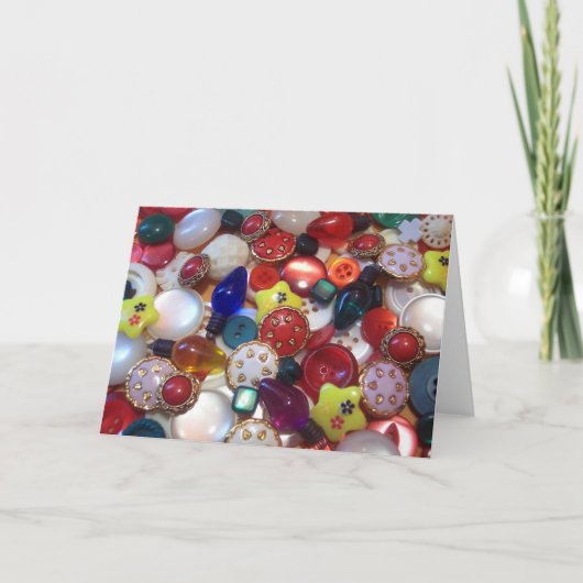 陽気なクリスマスボタンコラージュ シーズンカード (正面)