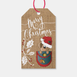 陽気なクリスマスマウスを持っている ギフトタグ