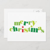 陽気なクリスマスモダンタイポグラフィ シーズンポストカード (正面/裏面)