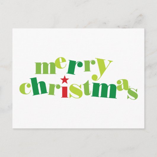 陽気なクリスマスモダンタイポグラフィ シーズンポストカード (正面)