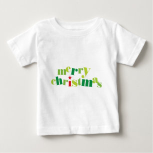 陽気なクリスマスモダンタイポグラフィ ベビーTシャツ