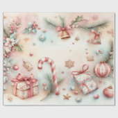 陽気なクリスマスラッピング紙デザイン ラッピングペーパー (フラット)