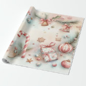 陽気なクリスマスラッピング紙デザイン ラッピングペーパー (アンロールド)