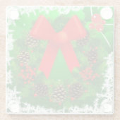 陽気なクリスマスリース ガラスコースター (裏面)