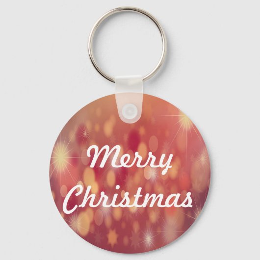 陽気なクリスマスレッドの背景 キーホルダー (正面)