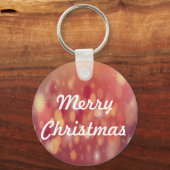 陽気なクリスマスレッドの背景 キーホルダー (正面)