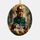 陽気なクリスマス小妖精や小人としてトランプ セラミックオーナメント (右)