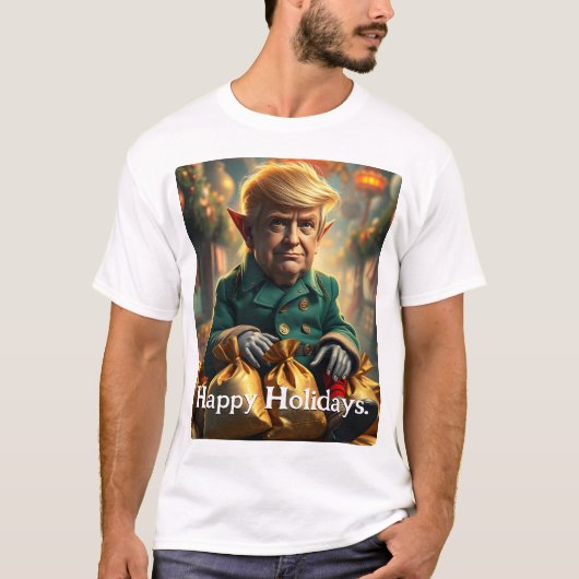 陽気なクリスマス小妖精や小人としてトランプ Tシャツ (正面)