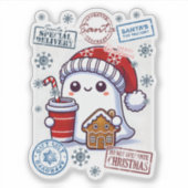 陽気なクリスマス幽霊デリバリーホリデートリート シール (正面)