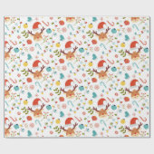 陽気なクリスマス模様 ラッピングペーパー (フラット)