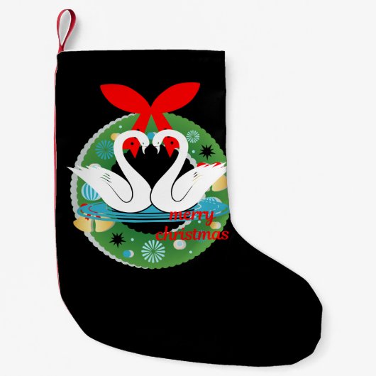 陽気なクリスマス豚のストッキング スモールクリスマスストッキング (正面)
