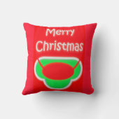 陽気なクリスマス赤い緑と詩の高揚のタイプ クッション (裏面)