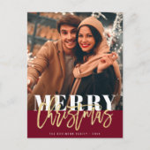 陽気なクリスマス金ゴールドの台本 ポストカード (正面)