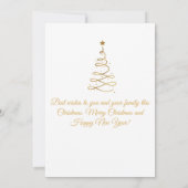 陽気なクリスマス金ゴールド素朴な木の休日の写真 ノートカード (裏面)