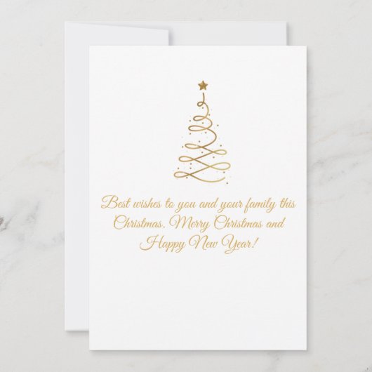 陽気なクリスマス金ゴールド素朴な木の休日の写真 ノートカード (裏面)