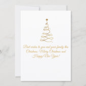 陽気なクリスマス金ゴールド素朴な木の休日の写真 ノートカード (裏面)