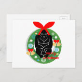 陽気なクリスマス・ゴリラ シーズンポストカード (正面/裏面)