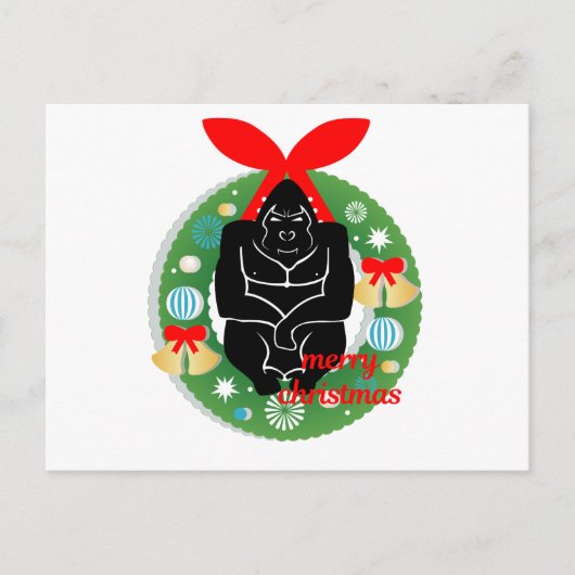 陽気なクリスマス・ゴリラ シーズンポストカード (正面)