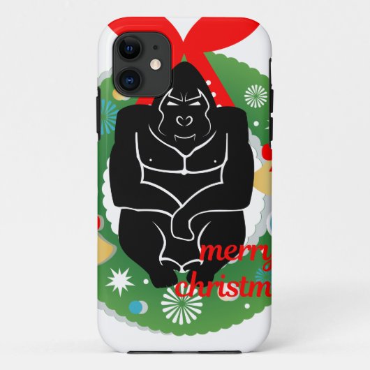 陽気なクリスマス・ゴリラ Case-Mate iPhoneケース (裏面)