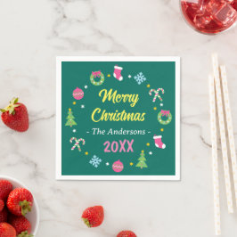 陽気なクリスマス スタンダードカクテルナプキン