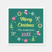 陽気なクリスマス スタンダードカクテルナプキン (正面)