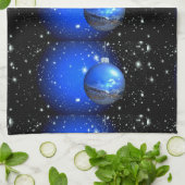 陽気なクリスマス・ナイト・スカイ・オーナメント キッチンタオル (折り畳み)