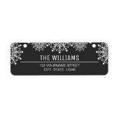 陽気なクリスマス |白と黒の雪 ラベル (正面)