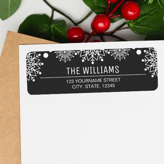 陽気なクリスマス |白と黒の雪 ラベル