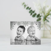 陽気なクリスマス |白黒の休日の写真 シーズンポストカード (スタンド正面)