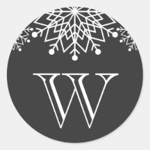 陽気なクリスマス |白黒封筒用シール