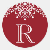 陽気なクリスマス |赤と白封筒用シール ラウンドシール (正面)