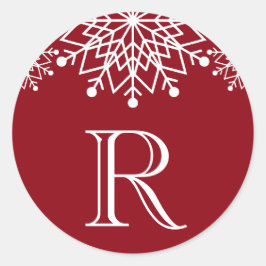 陽気なクリスマス |赤と白封筒用シール ラウンドシール