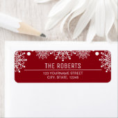 陽気なクリスマス |雪赤と白片 ラベル (インサイチュ)