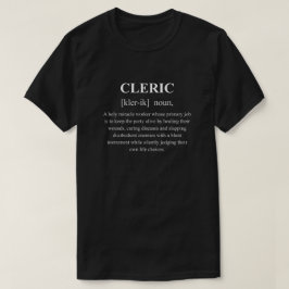 陽気なクレリックRPGの定義 白抜き文字 Tシャツ