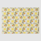 陽気なコッカティエルハッピーイエローバードパターンおもしろい 薄葉紙 (正面)