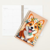 陽気なコルギの犬の冠デイジーとヒマワリ プランナー手帳 (ディスプレー)