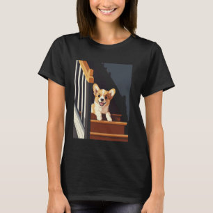 陽気なコーギーの犬好き Tシャツ