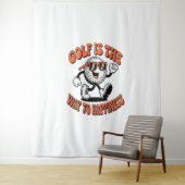 陽気なゴルフボールマスコット タペストリー (インサイチュ)