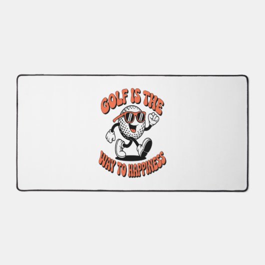 陽気なゴルフボールマスコット デスクマット (正面)