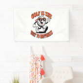 陽気なゴルフボールマスコット 横断幕 (インサイチュ)