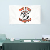 陽気なゴルフボールマスコット 横断幕 (トレードショー)