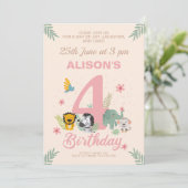 陽気なサファリパステルフォー誕生日 招待状 (スタンド正面)