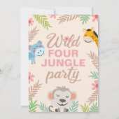 陽気なサファリパステルフォー誕生日 招待状 (裏面)