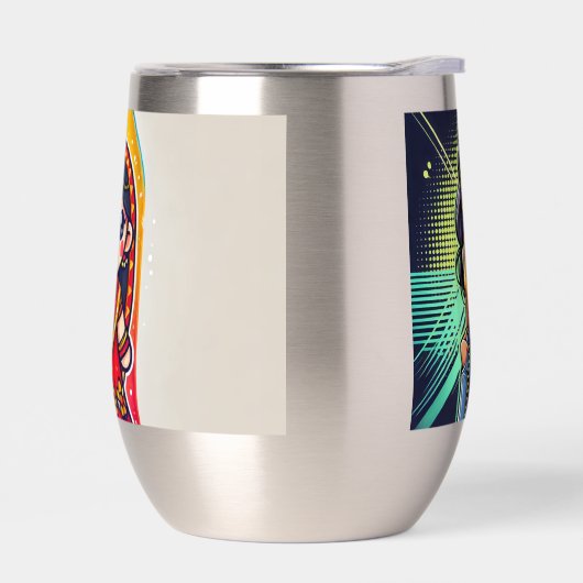 陽気なサリー漫画のウォーターボトルデザイン- Tradi (左面)