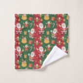 陽気なサンタとエルフ バスタオルセット (ウォッシュタオル)
