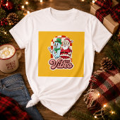 陽気なサンタと雪だるまのビジュアルTシャツ Tシャツ