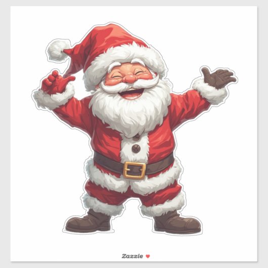 陽気なサンタのクリスマスホリデー装飾の祭りのファン シール (シート)