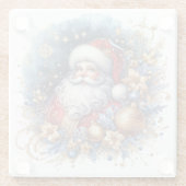 陽気なサンタクロースとクリスマス ガラスコースター (裏面)