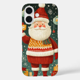 陽気なサンタクロースのクリスマスギフト iPhone 16ケース
