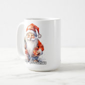 陽気なサンタクロースのクリスマスマグカップ コーヒーマグカップ (正面左)
